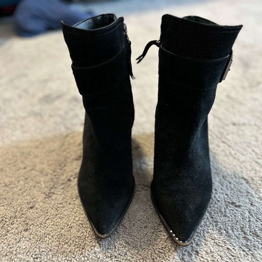 Sam Edelman Leonia Black Suede Booties